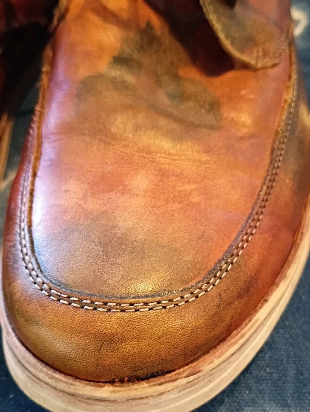 BED|STU Men's Cognac Leather Lace-Up Boots